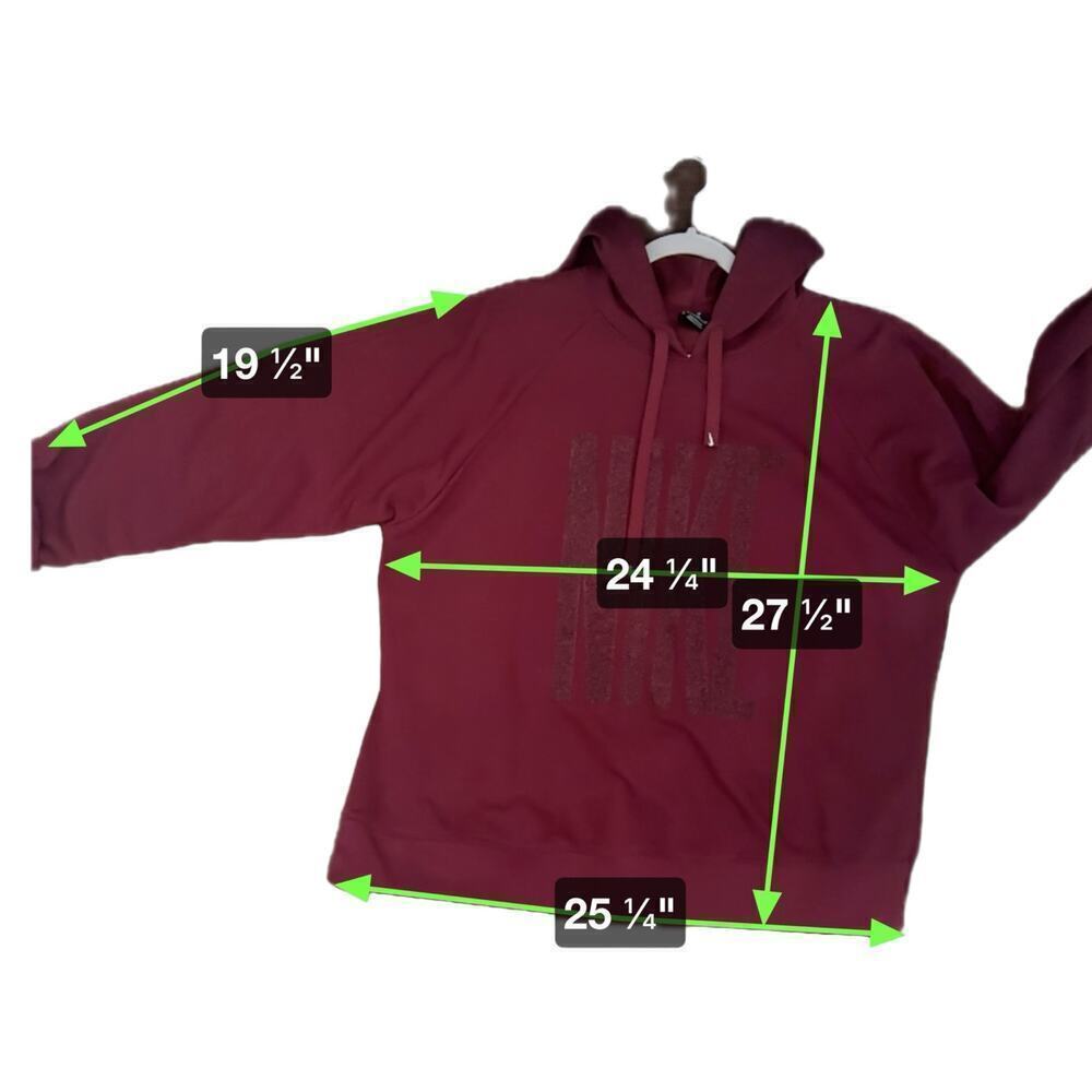 Nike Dri Fit Training Hooded Sweatshirt Women's XL Maroon Glitter Side Slit - Picture 8 of 8